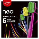 Colgate Colgate Neo Toothbrush - Manual Toothbrush with Dense 2546 Bristles, Medium Hardness, 6 Color Options