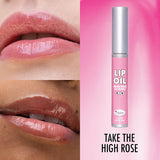 theBalm Take The High Rose Lip Oil: Hydrating High Shine, Non-Sticky Lip Gloss Alternative - Light Color & Premium Quality