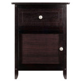 Espresso Wood End Table Nightstand Accent Table