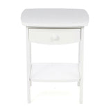 White Wood Contemporary 1-Drawer Bedside Table Nightstand