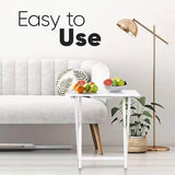 Set of 2 - Folding TV Tray Table in White Wood Finish