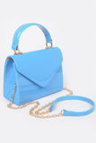 Enamel Faux Leather Top Handle Bag