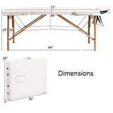 White Adjustable Portable Massage Folding Table