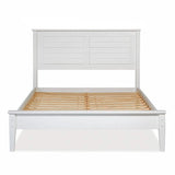 Contemporary White Solid Pine Platform Bed in Queen Size