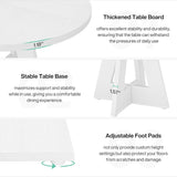 Modern Kitchen Round Circular Dining Table in White Wood Finish