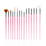 Nascita 15-Piece Pink Nail Art Brush Set for Detailing