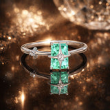 925 Sterling Silver 1.40mm Width CZ & Glass Ring Size 6 for Women