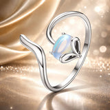 925 Sterling Silver 0.8 Carat Genuine Moonstone Ring for Women