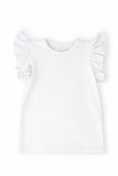 White S/S Ruffle Tee
