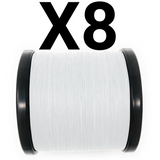 Reaction Tackle X8 Braided Fishing Line - NO FADE White 8 Strand