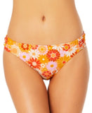 California Sunshine Printed Stretch Ruched Lined Bikini, Size Medium
