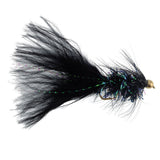 Black Bead Head Crystal Woolly Bugger Streamer - 12 Flies - Size 8