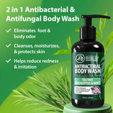 Antibacterial Body Wash - Antibacterial Soap And Tea Tree Body Wash For Jock Itch, Athletes Foot, Eczema And Back Acne - Anti Bacterial Body Soap For Men And Women Safe For All Skin Types - 2 Pack 8 Fl Oz (Pack of 2)