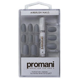 Promani Matte Anthracite Grey False Nails Kit 24 pcs
