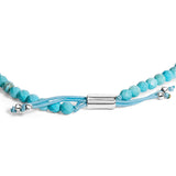 Sterling Silver Turquoise Beads Station Bracelet with Bolo Clasp