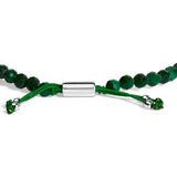 Sterling Silver Malachite Bead Station Bracelet with Bolo Clasp