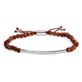 Sterling Silver Sand Bead Station Bracelet Bolo