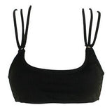 California Waves Juniors Black Ribbed Bralette Bikini Top