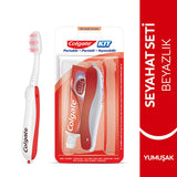 Colgate Optic White: Teeth Whitening Travel Kit - Portable Oral Care for Fresh Breath On-the-Go. Mini Toothpaste & Folding Toothbrush