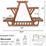 Solid Wood Triangular 6-Shelf Indoor Outdoor Flower Pot Plant Stand