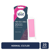 Veet Professional Facial Wax Strips for Normal Skin - Easy Gelwax Technology, 20 Strips
