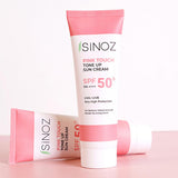 Sinoz SPF50+ Pink Touch Facial Sunscreen: Tone Up & Protect with High Protection, Calamine & PA++++ for Radiant Skin (1.69 fl oz)