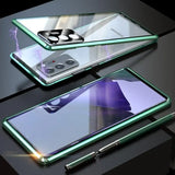 Samsung Galaxy Note 20 Tempered Glass Built-in Magnet Metal Bumper Case