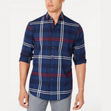 Club Room Mens Stretch Brushed Cotton Plaid Flannel Shirt