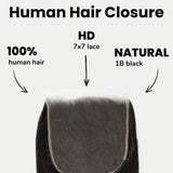Yaki Straight 7x7 HD Lace Human Hair Closure