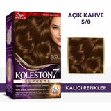 Wella Koleston Supreme 5/0 Light Brown Hair Dye Kit: Gray Coverage, Intense Color & Conditioning, Permanent At-Home Hair Color