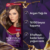 Wella Koleston Intense Hair Dye - 100% Grey Coverage, Long-Lasting Color with Argan Oil