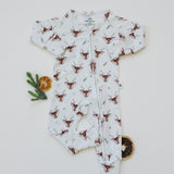 Reindeer Games Ribbed Bamboo Zippy Pajamas *NB to 3/6m left