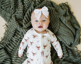 Reindeer Games Ribbed Bamboo Zippy Pajamas *NB to 3/6m left