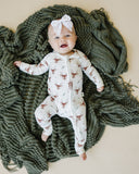 Reindeer Games Ribbed Bamboo Zippy Pajamas *NB to 3/6m left