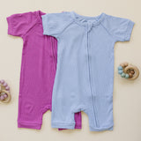 Solid Ribbed Bamboo Shorty Romper (0-3m to 4T)  - more colors
