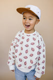 Football Print Crewneck Sweatshirt