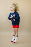 Tulip Bow Applique Crewneck Sweatshirt