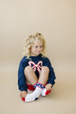 Tulip Bow Applique Crewneck Sweatshirt