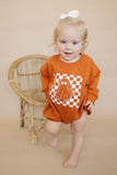 Checkered Ghost Sweatshirt Romper - more colors
