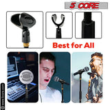 5 Core Mic Stand Round Base  Height Adjustable Universal Microphone Mount Stands