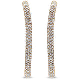 18K Rose Gold 6.90 Cttw Pave Set Diamond Inside Out Eternity Hoop Earrings (F-G Color, VS1-VS2 Clarity)