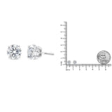 IGI Certified 14K White Gold 1 1/2 Cttw Round Diamond Solitaire Stud Earrings with Screwbacks (G-H Color, I1-I2 Clarity)