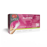Rollup Powdered Latex Disposable Gloves Medium 100 Count