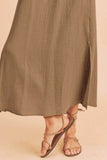 Aemi + Co Side Slit Round Neck Sleeveless Tank Dress