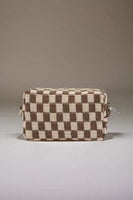 Zenana Checkered Pattern Knitted Cosmetic Pouch