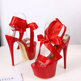 Strappy High Heel Sandals and Lace-Up Shoes