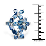 3.40 Carat Genuine Blue Sapphire .925 Sterling Silver Ring
