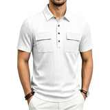 Mens Heavyweight Jacquard Lapel Polo Shirt