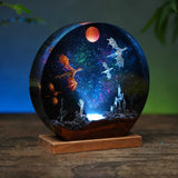 Resin Lamp Ice Dragon And Fire Dragon Personalized Epoxy