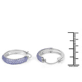 3.06 Carat Genuine Tanzanite .925 Sterling Silver Earrings